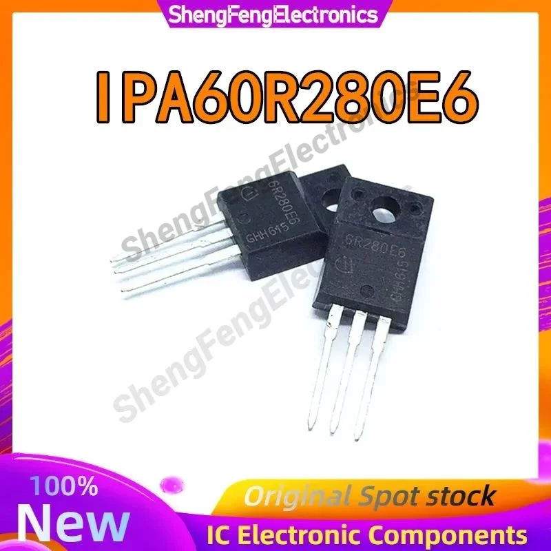 5PCS 6R280E6 IPA60R280E6 N-CH 600V 13.8A TO220-FP IC Chip Novo e Original
