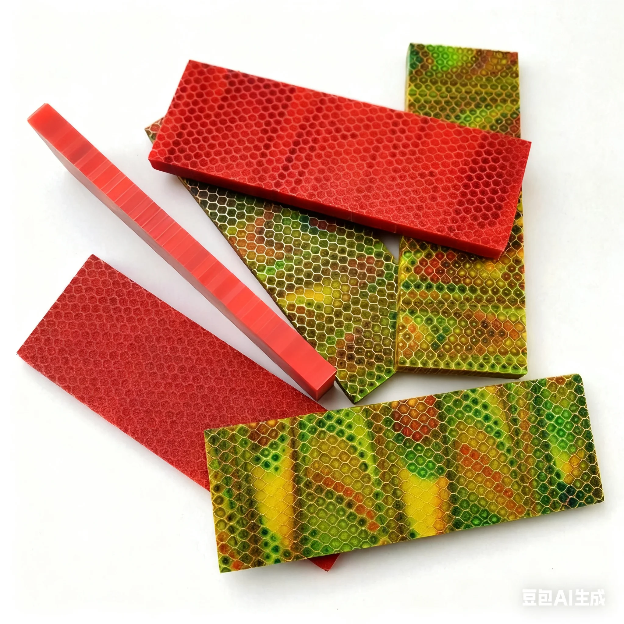 مادة راتينج السجائر الإلكترونية: ورقة راتينج على شكل قرص العسل بنمط جلد الثعبان - ملحق لوحة صنع مقبض السكين بنفسك، 120 × 40 × 8 مم #3