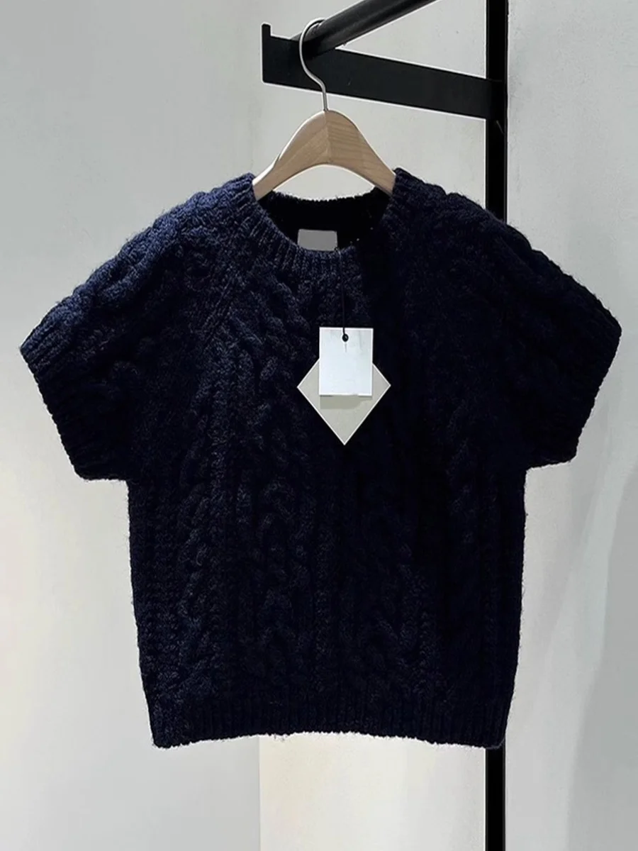 Thiened ronde Ne ort gebreide trui f Sve Dames Faion Herfst Winter Nieuwe collectie Dongda Gate 2025 Sle