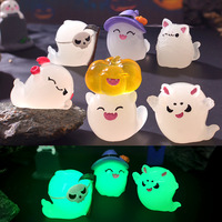 Luminous Micro Landscape Halloween Pumpkin Ghost Ornaments Kit Resin Decoration Outdoor Patio Lawn Yard DIY Garden Accessories