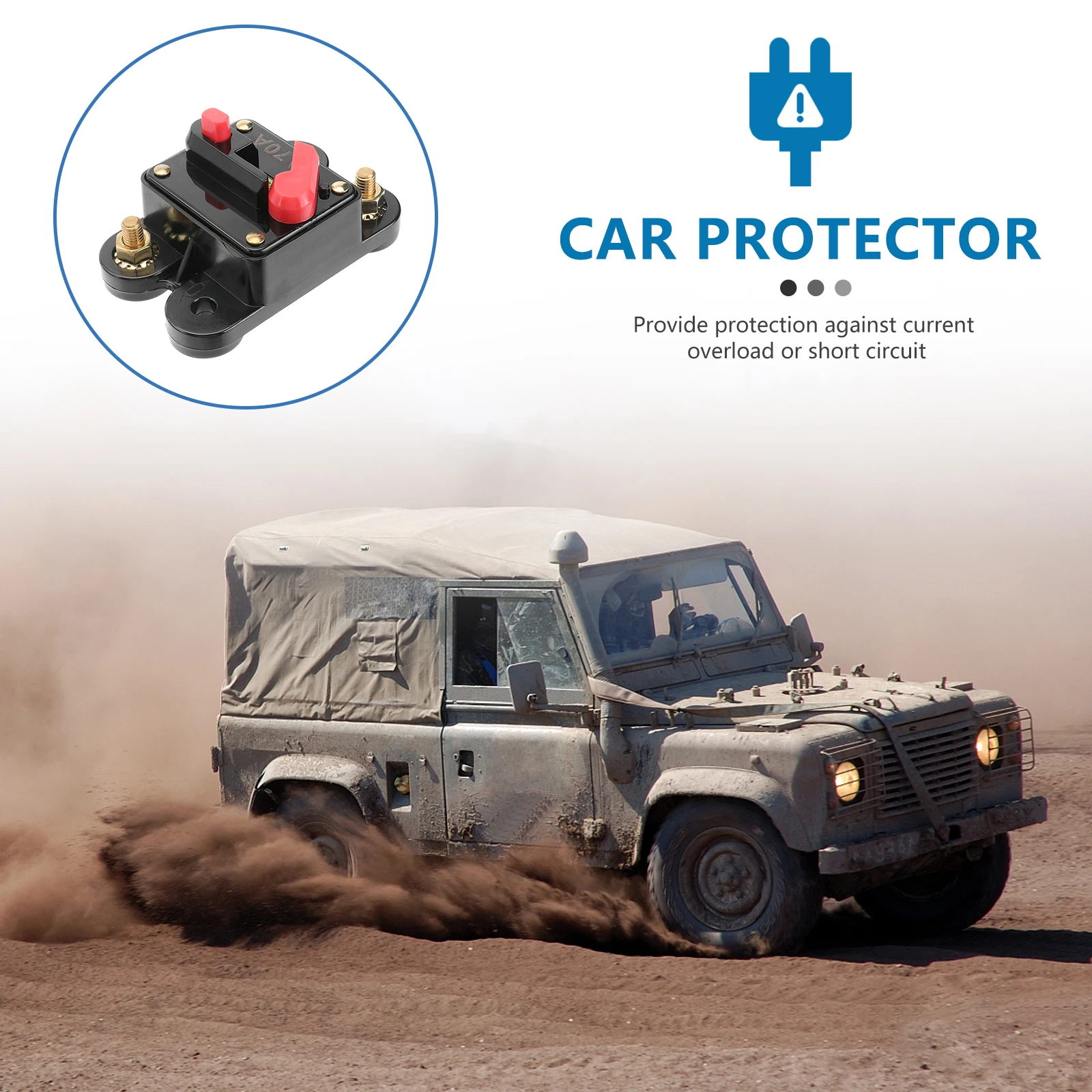 

70 Amp Auto Reset Circuit Breaker Compact Manual Push Button Kill Switch For Car Marine Boat Bike Audio System Protection