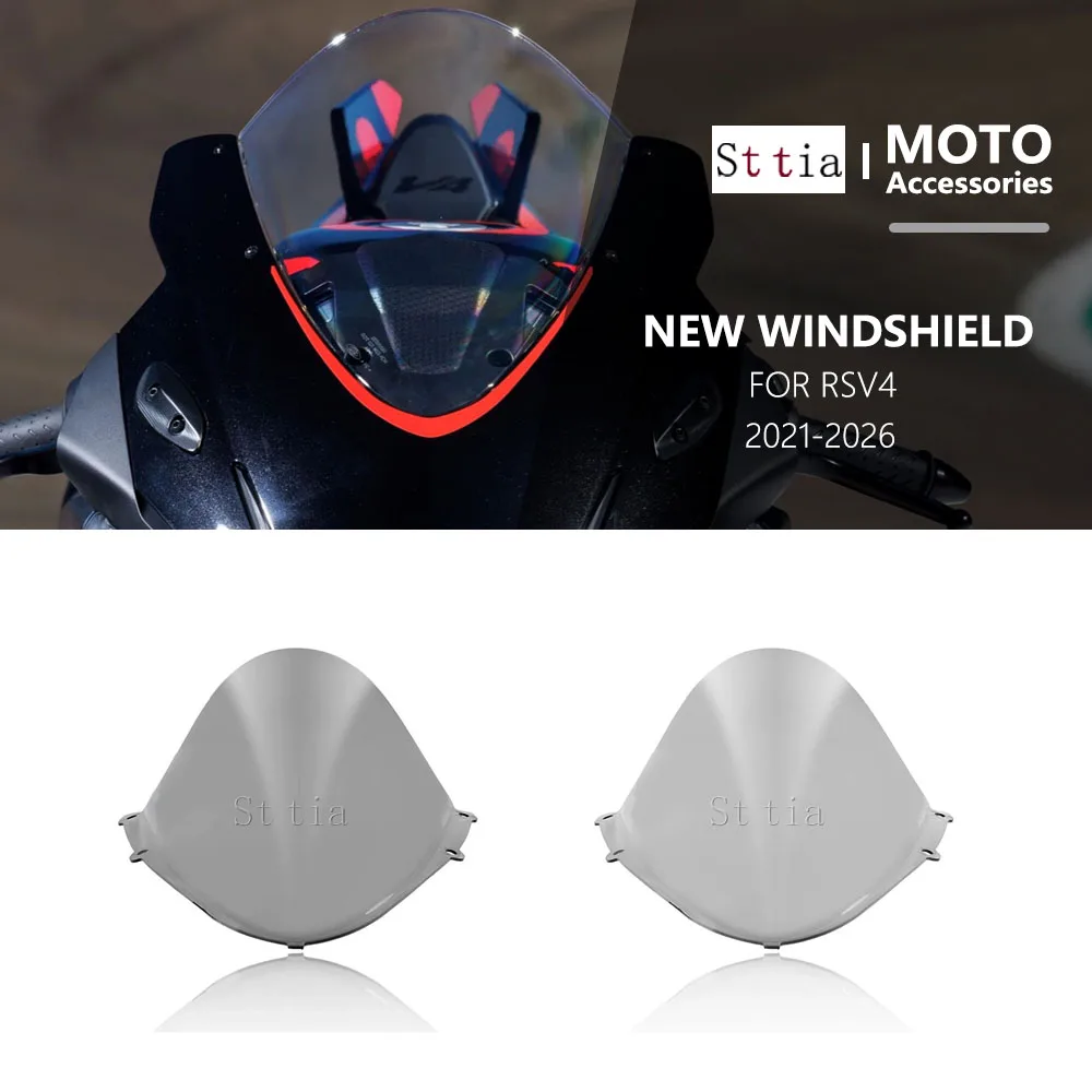 

For Aprilia RSV4 RS V4 2021 2022 2023 - 2026 rsv4 Motorcycle Sports Windshield WindScreen Visor Viser Double Bubble Wind Shield