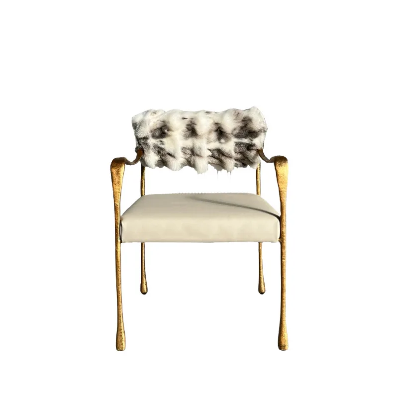 Wholesale Luxury Gold Metal Forged Modern Dining Chairs for Home Furniture Villa Living Room & Hotel Use