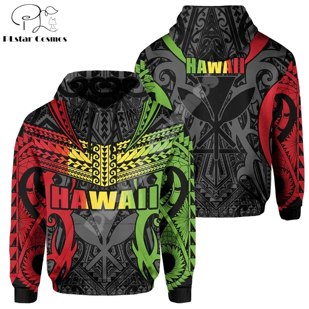 

Polynesian Hawaii Kanaka King Country Flag Tribe Hawaiian Vintage Tattoo Retro 3DPrint Pullover Harajuku Casual Hoodies Jacket V