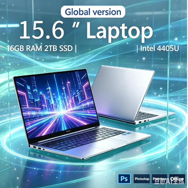 15.6 Inch Ultra Slim Portable Notebook Intel 4405U 1080P FHD Screen 32GB RAM 2TB SSD Laptop For Gaming Office Study