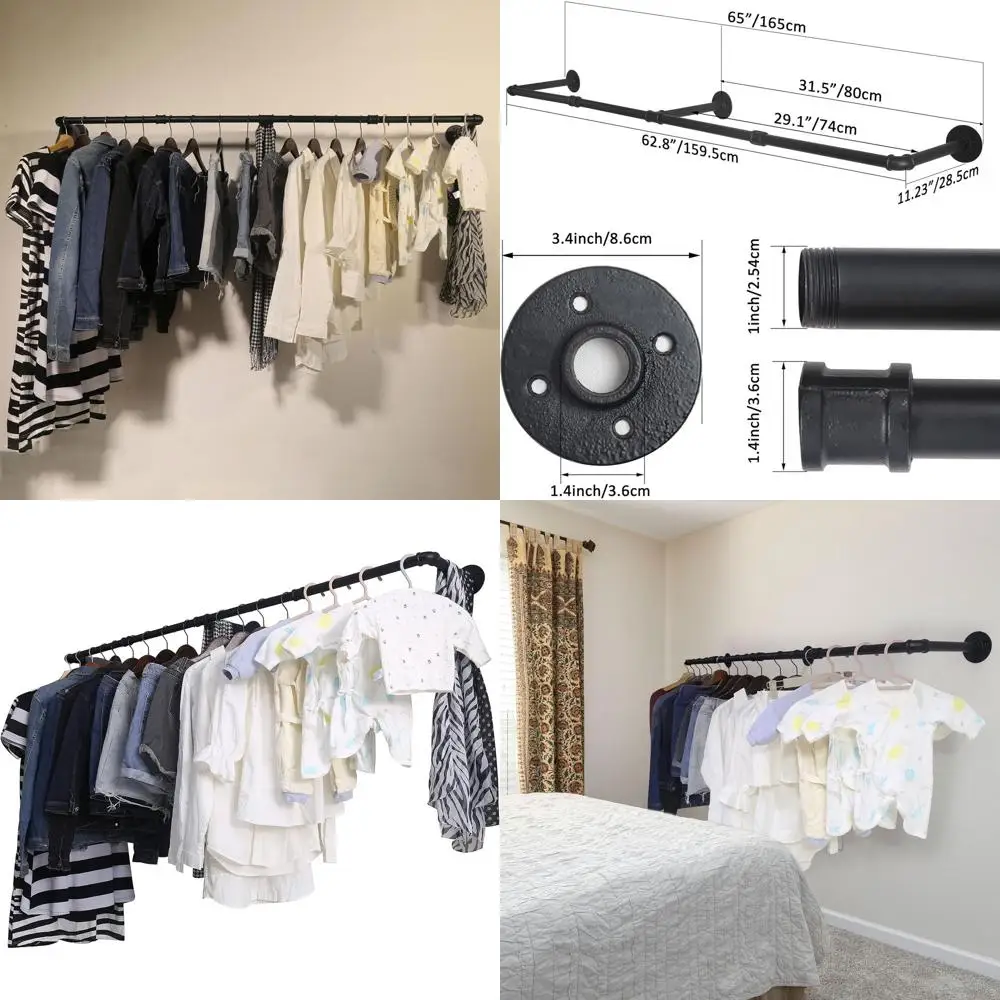 

65, сверхмощная железная настенная вешалка для одежды для шкафа и прачечной