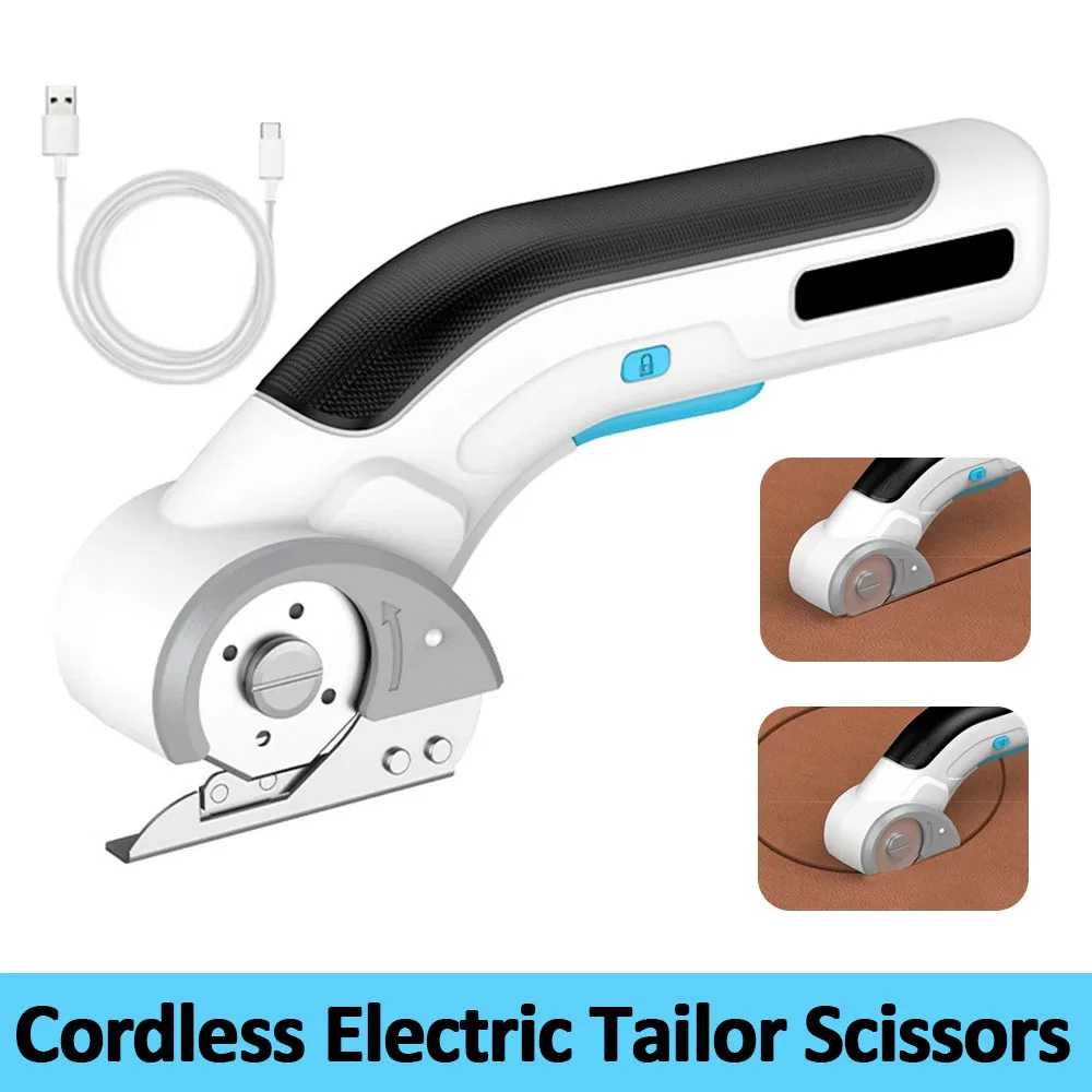 

Electric Scissor Cutting Thickness Fabric Cutting Machine Paperboard Leather Plastic Trimmer Electric Rotary Cloth Cutter Tool