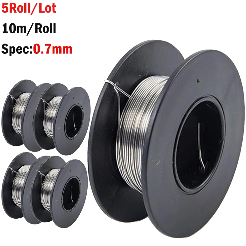 Fil chauffant nichrome Cr20Ni80, fils pour couper la mousse, fil chauffant en alliage, diamètre 0.7mm, 1 rouleau, 10m, 5 rouleaux