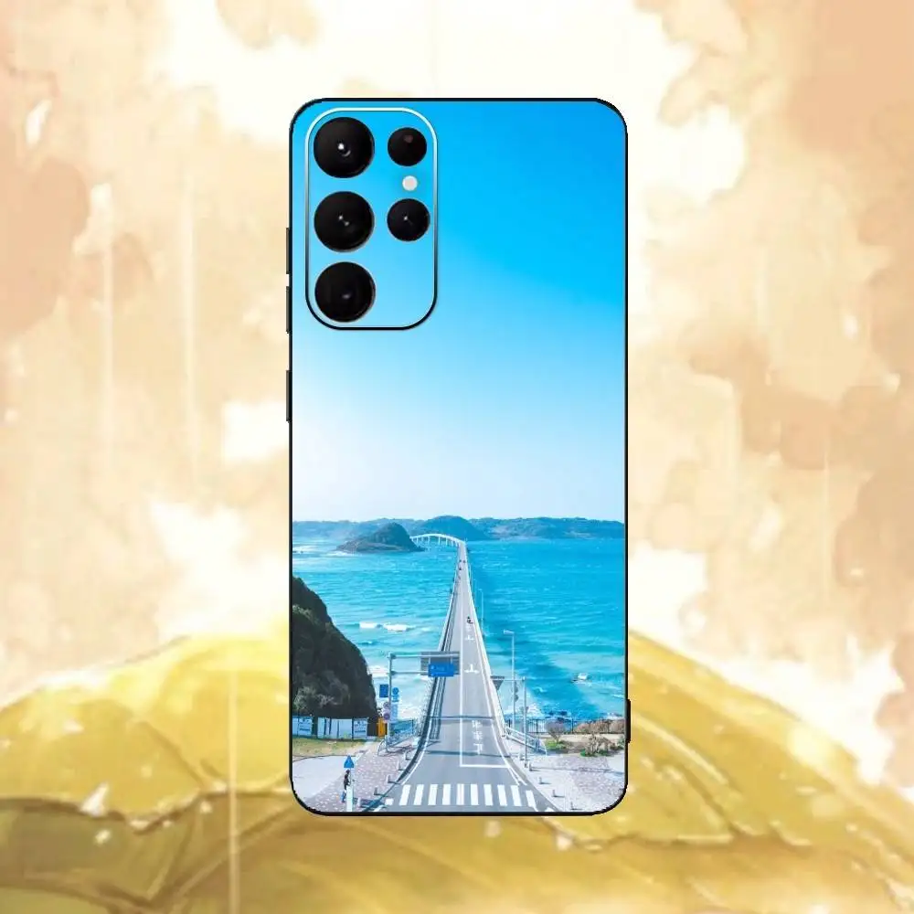 حافظة هاتف الطريق لهاتف سامسونج S25,24,21,22,23,30,Ultra,20,Plus,Fe,Lite,Note غطاء أسود ناعم #2