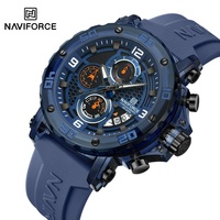 NAVIFORCE Luxury Fashion Quartz Watches for Men Silicone Strap Sports Chronograph Wrist watch 5TM Waterproof Male Watches GIfts