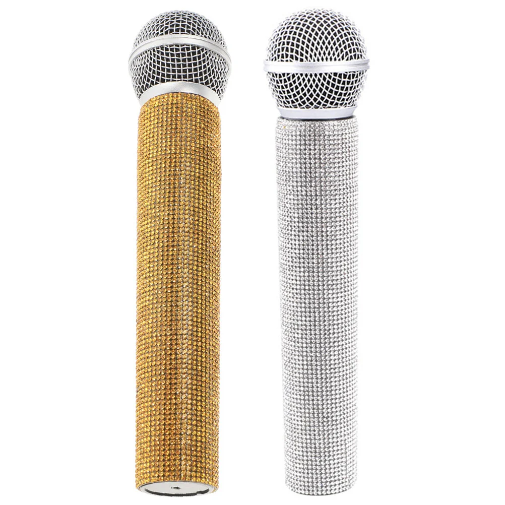 

2 Pcs Simulated Microphone Realistic Simulation Role Play Cosplay Pretend Prop Props Plastic Toy Model