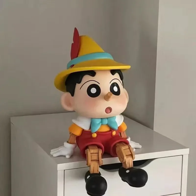 Puppet Crayon Shin-chan Figurine Cosplay Pinocchio Series Blockhead Anime Figure Ornament Action Model Collection Birthday Gifts