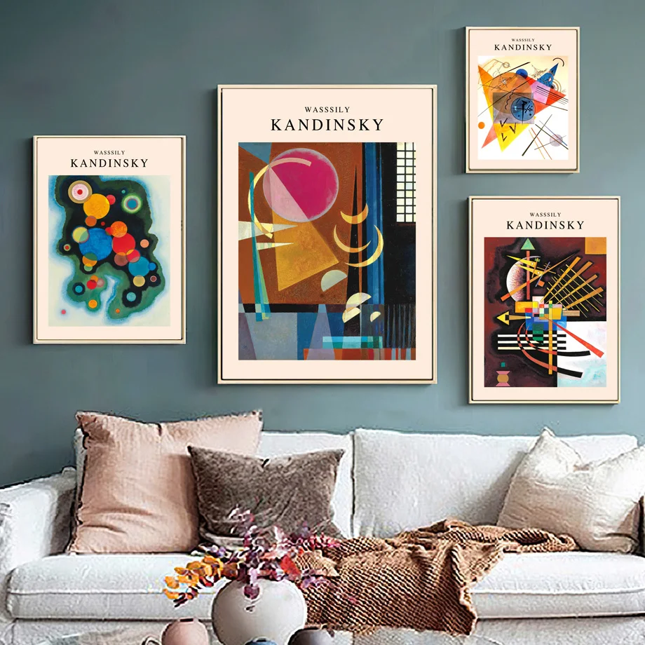 

Color Wild Abstract Geometric Graphics Kandinsky Vintage Art Poster Prints Canvas Wall Decoration Home Paintings For Living Room