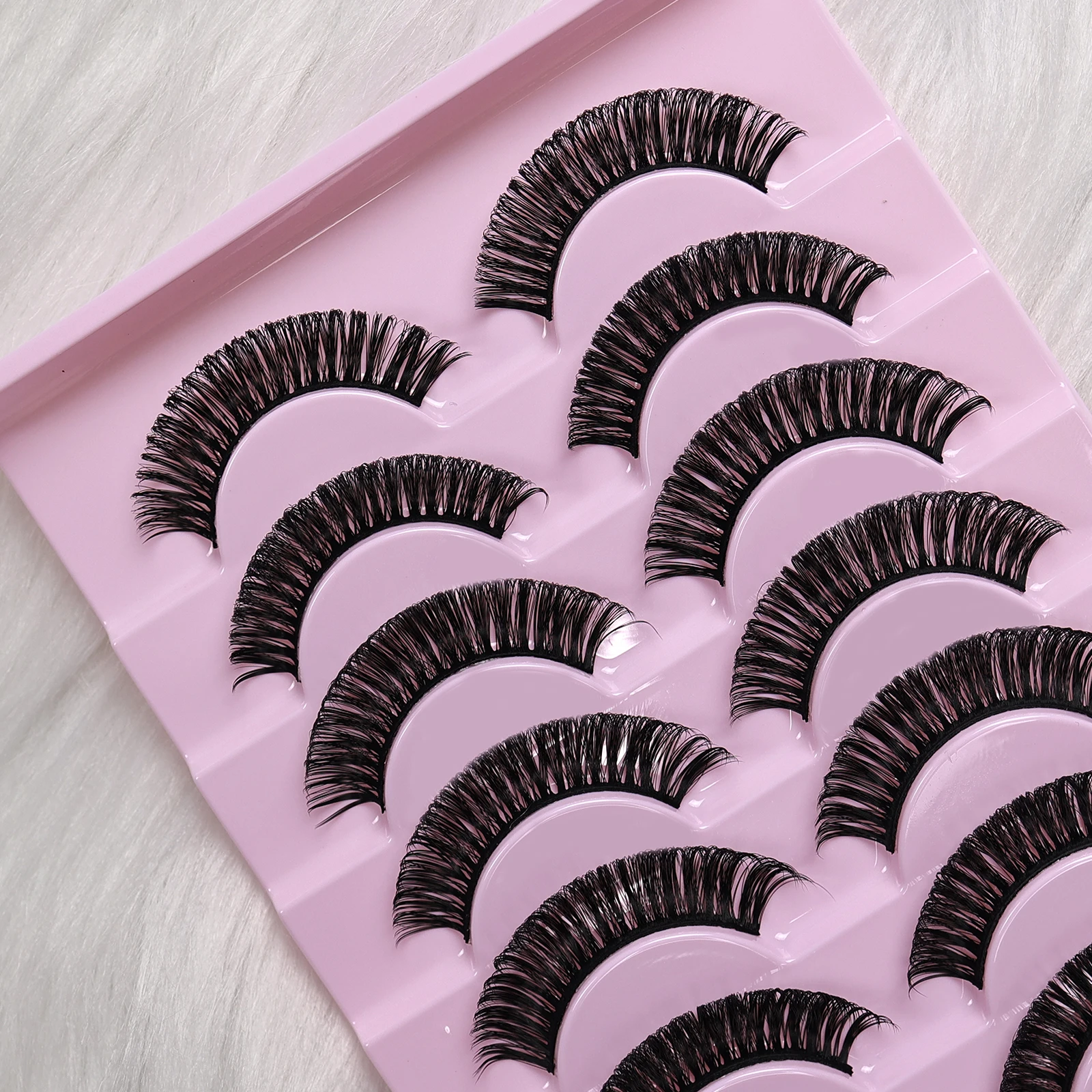 10 pares de cílios russos d curl strip – maquiagem de olhos macia e reutilizável de aparência natural, adequada para iniciantes para festa diária, data glam
