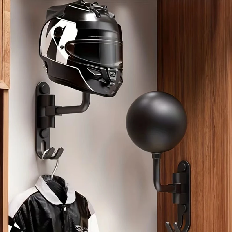 Motorcycle Helmet Holder 180° Rotatable Motorcycle Helmet Moto Accessories Claw Hook Wall Mounted Multifunctional for Hanging