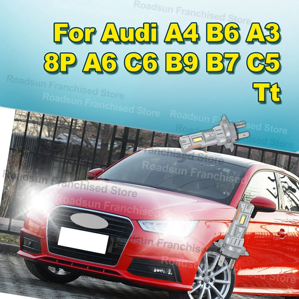

2x светодиодные лампы дальнего ближнего света H7 6000K 30000LM Plug and Play для Audi A4 B6 A3 8P A6 C6 B9 B7 C5 Tt