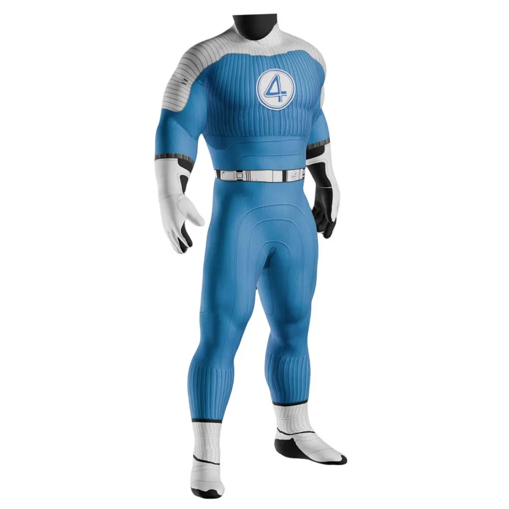 

Halloween Adult Male Fantastic Four Reed Richards Cosplay Costumes Rival Invisible Man Superhero Zentai Bodysuit Party Jumpsuits