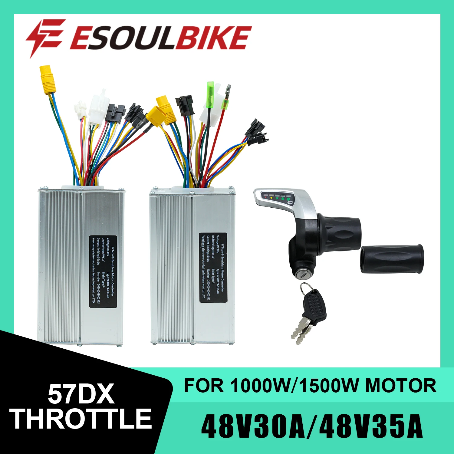 

48V 30A 35A 1000W 1500W Brushless Motor Universal Drive Controller Speed Display Screen Throttle Kit for Electric Scooter Bike