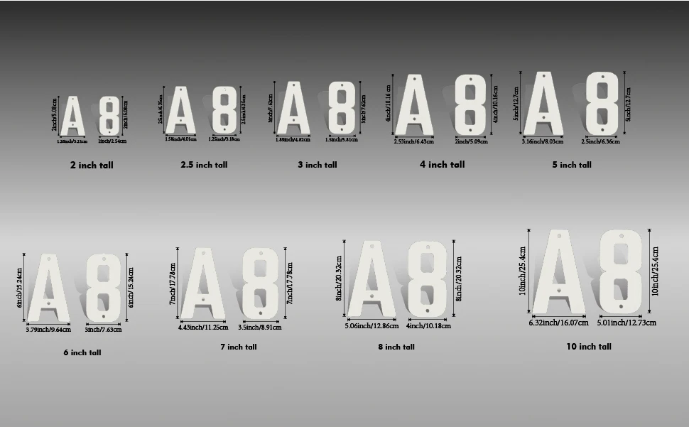 Aluminum House Numbers for Outside - Modern White Address Signs, Rust-Proof Flat Mount Digits with Hardware (6-12 Inch)