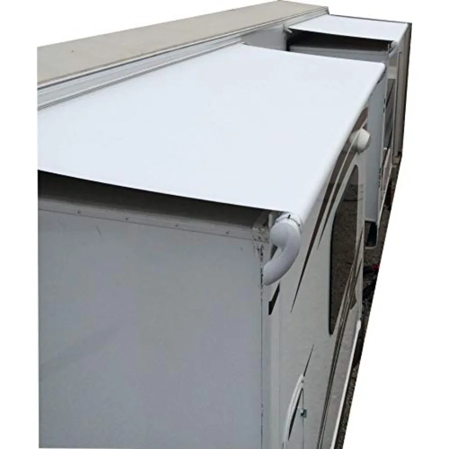 مظلة بديلة من قماش RV باللون الأبيض سعة 18 أونصة مع خرزة ملحومة للتخييم في الهواء الطلق واستخدام السفر - شديدة التحمل ومقاومة للماء على شكل حرف U #1