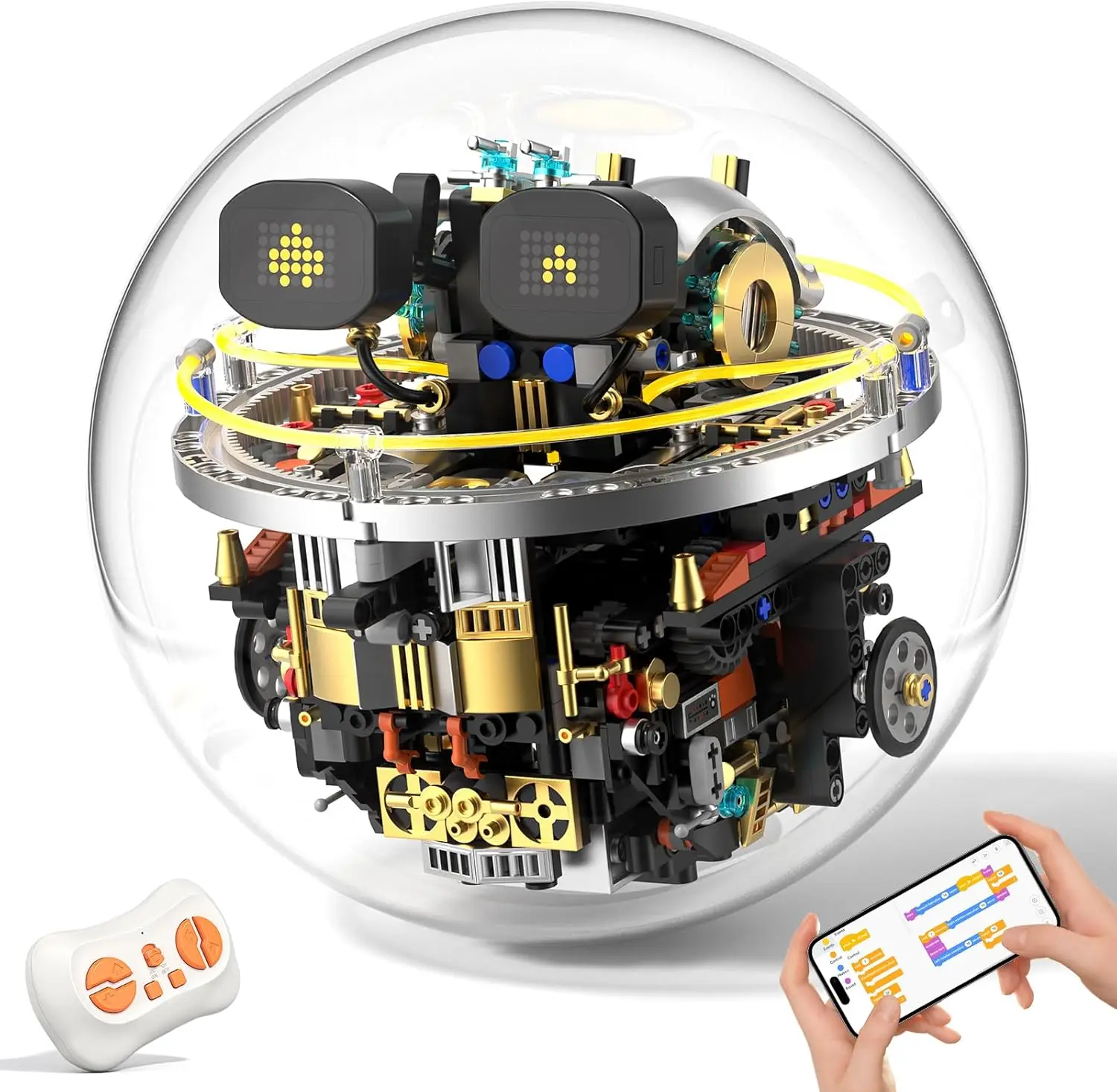 App Remote Control Spherical Robot Building Kit Coding Stem Toys Kids Educational Gift Boys Girls