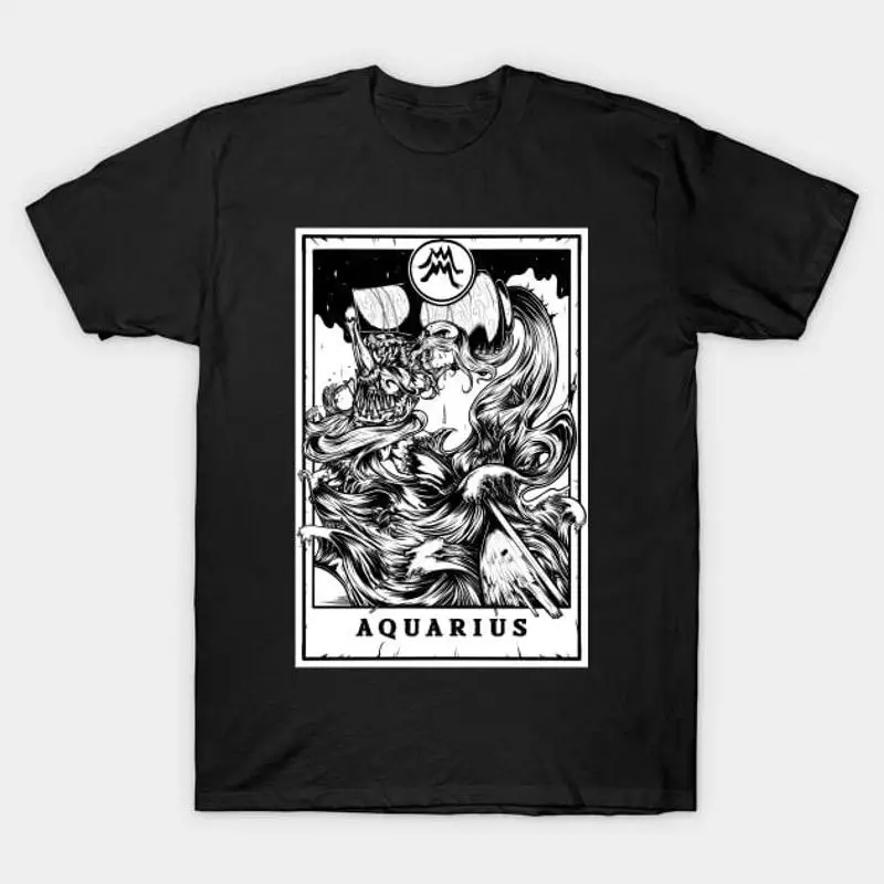 الدلو زودياك التارو تي شيرت S 5XL الشحن السريع