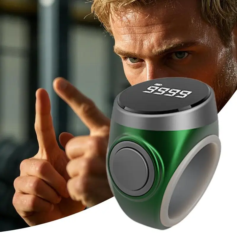 Счетчик пальцев, 4-значный счетчик пальцев, кольцо-кликер с большим цифровым дисплеем, портативный помощник для подсчета молитв, счетчик чисел