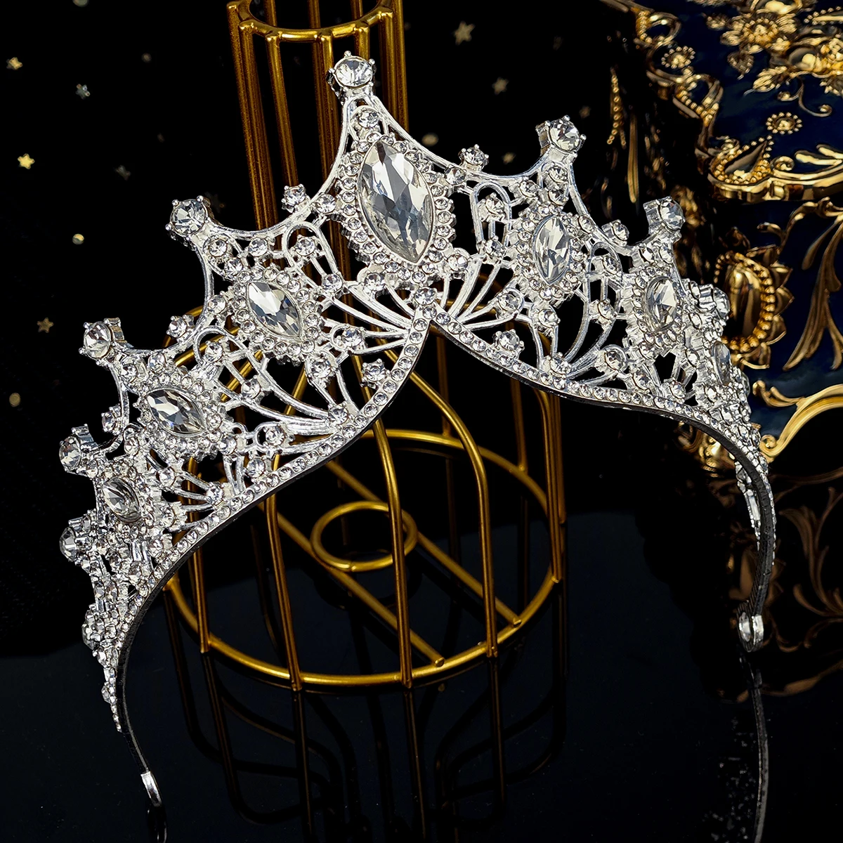 Baroque Crystal Queen Crown Classic Party Occasions diademi per le donne gioielli di Halloween principesse copricapo accessori