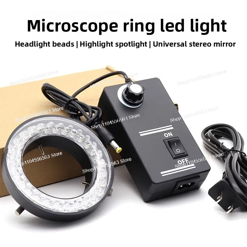 

Светодиодный кольцевой светильник для микроскопа с внутренним диаметром 60 мм — 56 светодиодов с регулируемой яркостью, концентрированный светильник для стереоэлектронной микроскопии