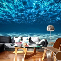 Papel tapiz Mural personalizado para pared, pintura De paisaje De mar profundo y océano, Fondo para dormitorio y sala De estar