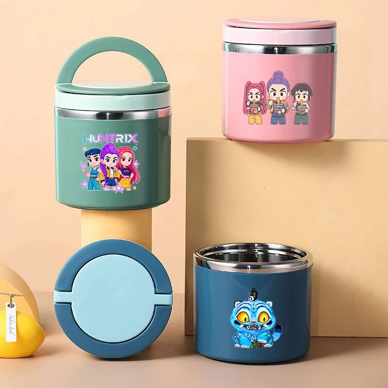 

KPop Demons Hunterss Insulated Lunch-box Boy Girl Kawaii Anime Dinner Pail Large Capacity Sealed Portable Bento Boxes Tableware