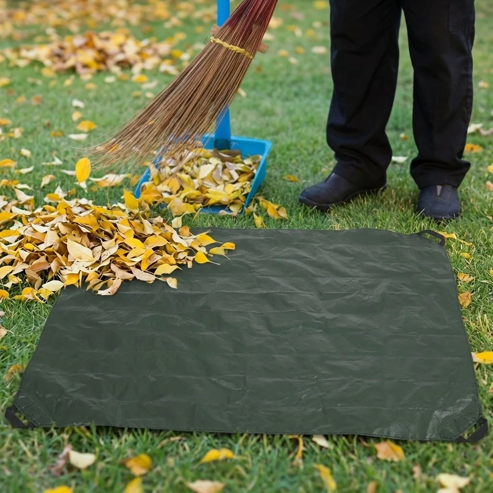 Waterproof For Leaf Hauler Tarp 6.5x6.5 ft PE Material with 4 Strong Handles for Yard Cleanup Sandpit Cover and Fire Blanket