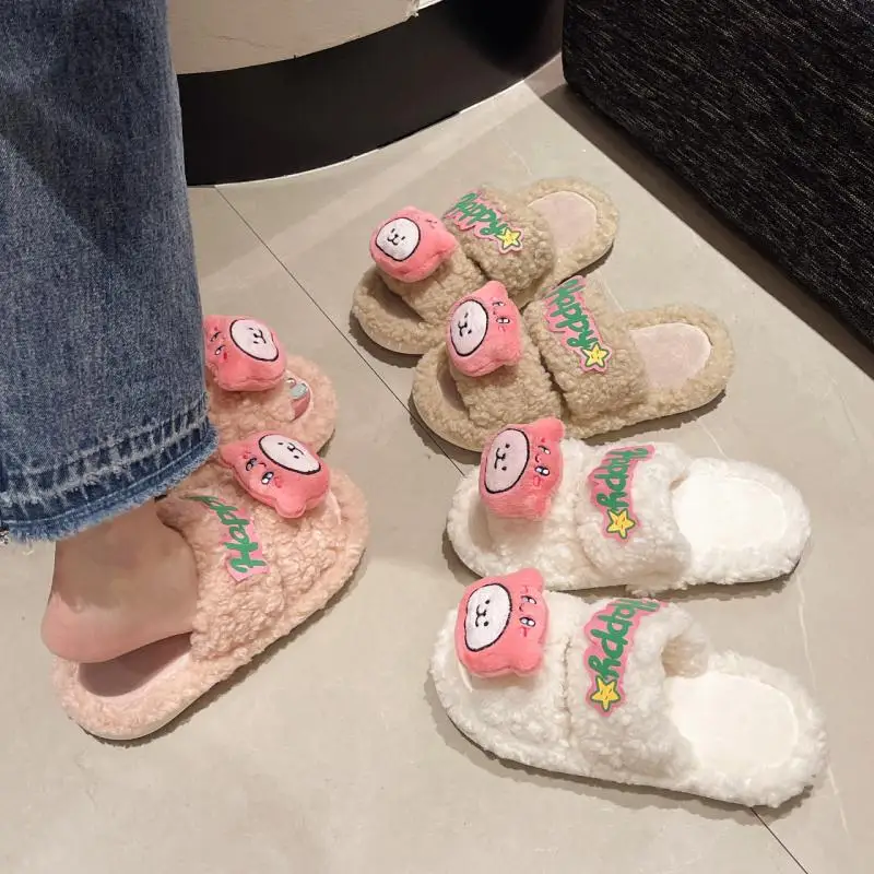 Anime Cartoon Loopy Plush Cotton Slippers Cute New Style for Girls Autumn and Winter Indoor Home Warm and Non Slip Slippers