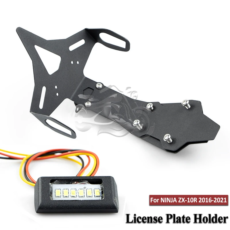 

Holder Light Frame Bracket Fit For KAWASAKI NINJA ZX-10R 2016 - 2021 Motorcycle License Plate 2020 2019 2018 2017 ZX 10R ZX10R