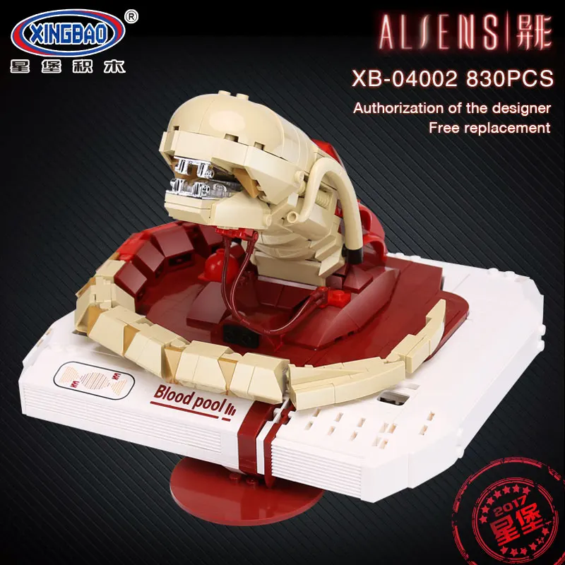 Xingbao 04002 830Pcs Genuine Movie Series The New Alien Blood Pool Robot Set Building Blocks MOC Bricks Boys Toys Christmas Gift