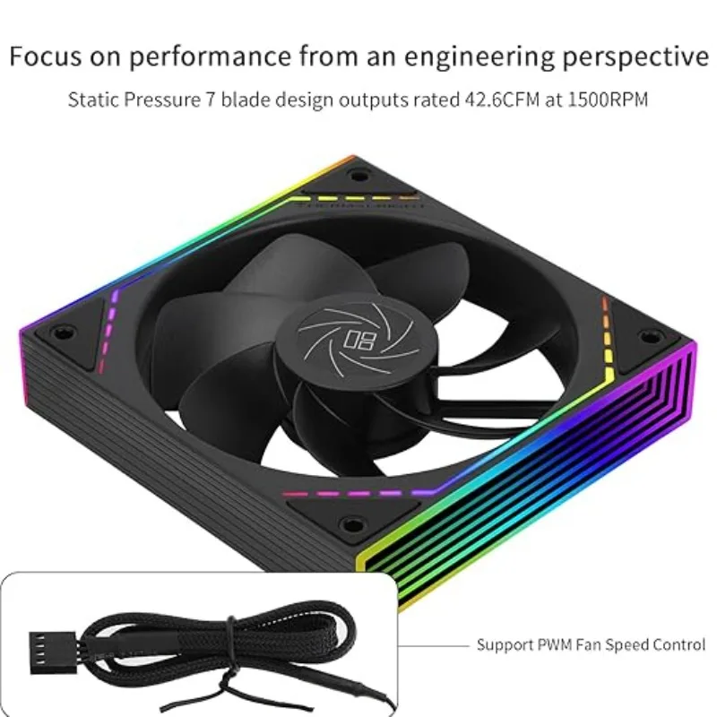 Thermalright TL-M12RW 1/3/5 PCS 120mm ARGB CPU 반전 케이스 팬, 1500RPM 속도 4핀 PWM S-FDB 베어링 쿨러 CPU 팬