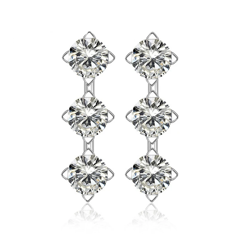

Round 1.5 Carat Moissanite 925 Sterling Silver Drop Earrings Women Engagement Gift Fine Jewelry