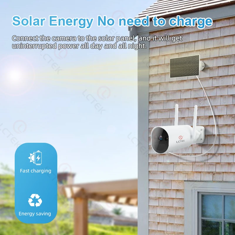 LCLCTEK 4CH 3MP NVR كاميرا تعمل بالطاقة الشمسية CCTV Kit مع نظام Cctv اللاسلكي WIFI #5