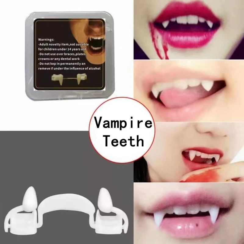 Halloween Decoration Props Retractable Vampire Teeth Fangs Party Cosplay Kids Adults Haloween Accessories Ornaments 2022 Horror