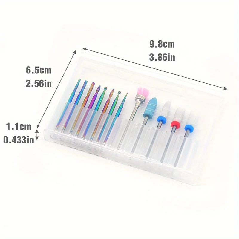 مجموعة لقم ثقب أظافر ماسية مكونة من 13 قطعة، لأظافر الأكريليك، والبشرة، ومزيل طلاء الأظافر، وأداة مانيكير وباديكير كهربائية #4