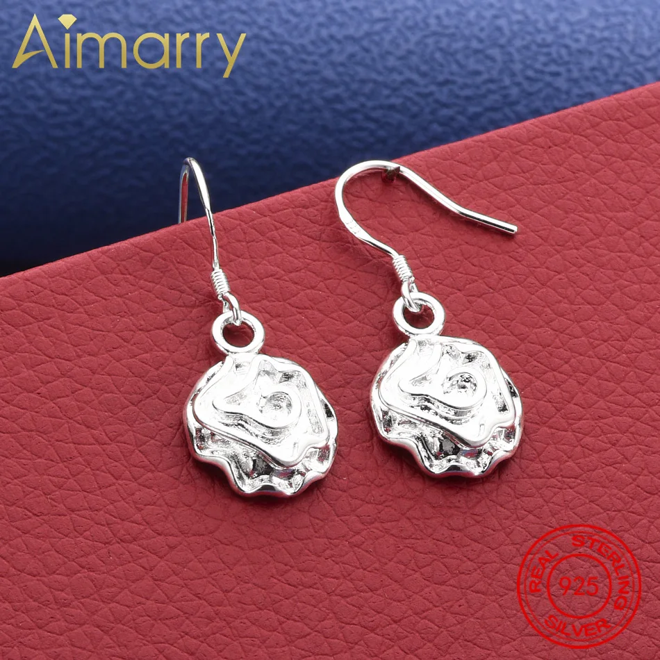 

New 925 Sterling Silver Earrings Fashion Pretty Rose Flower Temperament Women Valentine'S Day Gifts Classic Jewelry