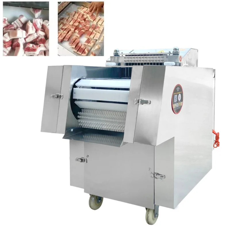 

Industrial Ribs Frozen Meat Chicken Leg Cutter/Commercial Pork Steak Chop Cutting Machine/Steak Cube Cutter