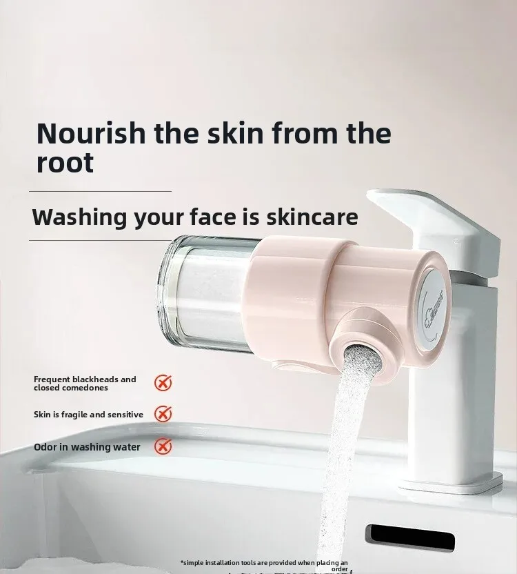 Antibacterial Tap Water Filter, Household Water Purifier for Bathroom Sink, Tap Water Filtration for Washing Face