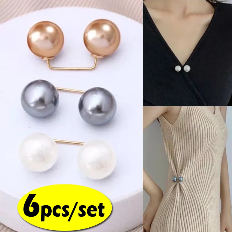 Fashion Imitation Pearls Brooches Charm Safety Pins Brooch Fixed Anti Slip Lapel Pin Bowknot Brooch Cardigan Brooch Jewelry