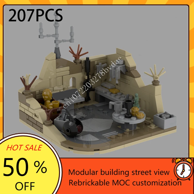 Jawa의 드로이드 워크샵, Geonosian Droid Factory 및 Desert Bounty Hunter's Hideout Space War MOC 모델 맞춤형 퍼즐 DIY 선물