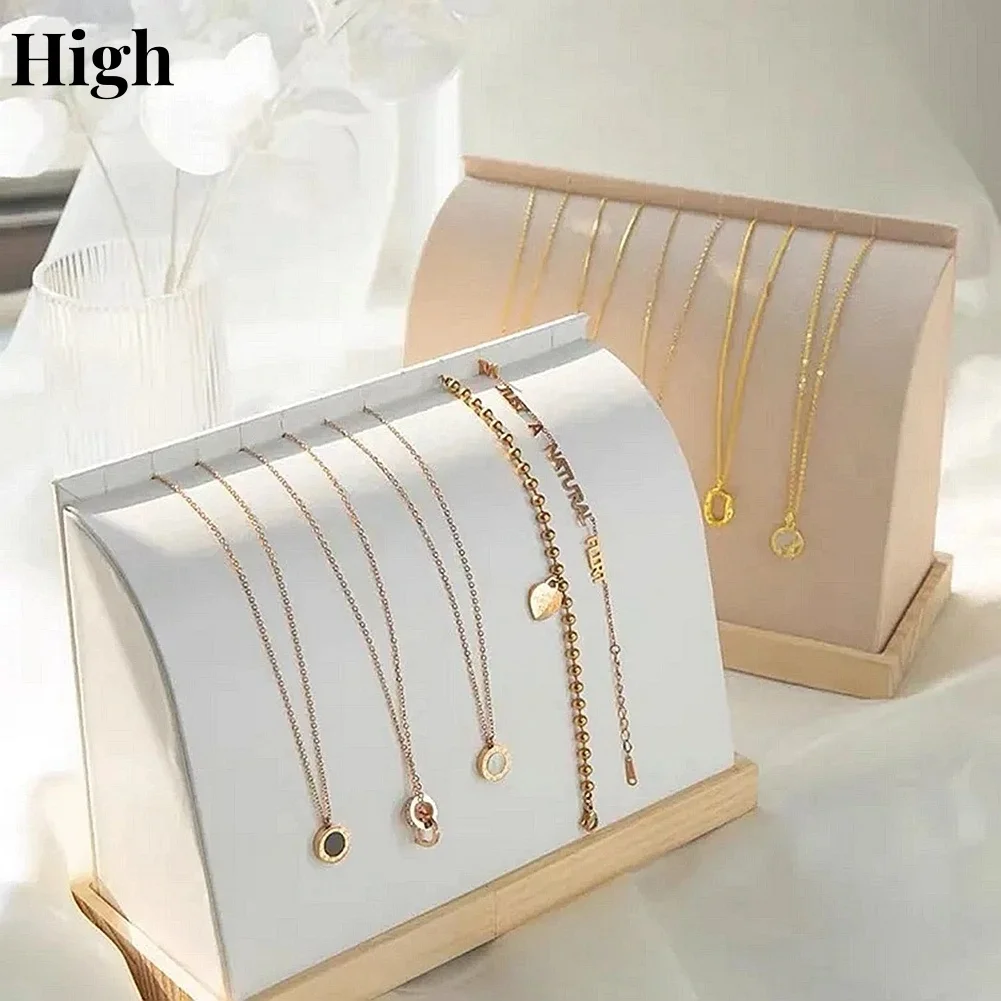 Fashion Solid Wood Base Large Size Jewelry Stand Wooden Multiple Easel Showcase Display Holder Storage Convenient for Necklace