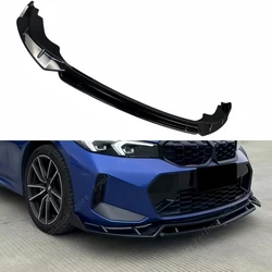 BMW 3 시리즈 G20 G21 320i 325i 330i M340i M-Sport 페이스리프트 2022-2024 튜닝 바디킷용 4피스 글로스 프론트 범퍼 스플리터 립
