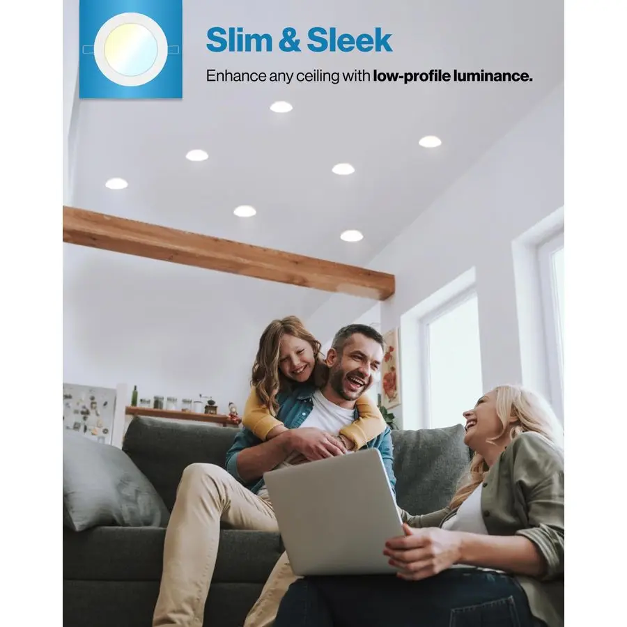 12 عبوة من مصابيح LED المجوفة مقاس 6 بوصات، مصابيح سقف Canless رفيعة مع صندوق توصيل، 850 LM، مكافئة 14 وات 100 وات، CCT 27 قابلة للاختيار #3