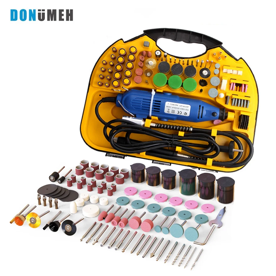 DONUMEH 110/220V Electric Grinder Mini Drill Rotary Tools Engraver Dremel Power Tools For Wood Metal Cutting Grinding Polishing