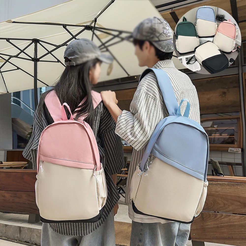 Student Backpack Korean Version Trendy Letter Tutoring Commuting Couple Backpack Large Capacity Computer Backpack